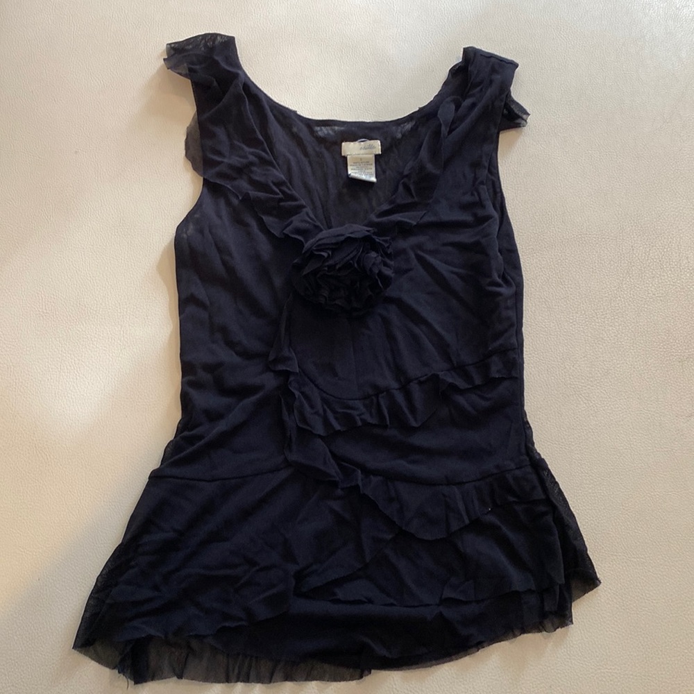 Anthropologie Odille black sheer sleeveless top